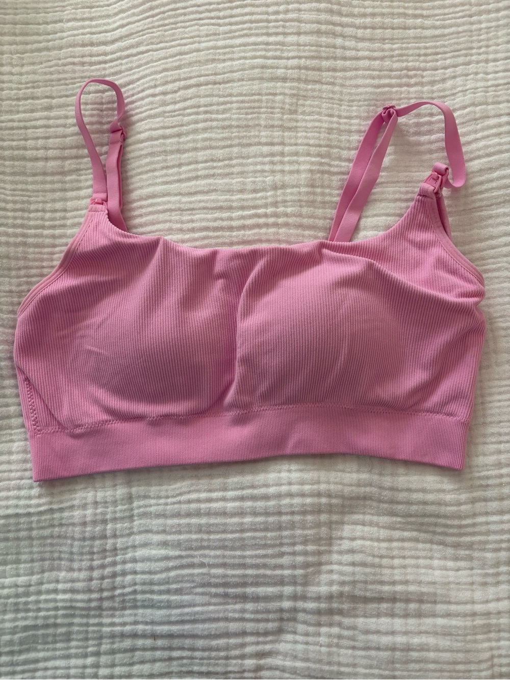 Ribbed Pink nursing/pumping bra